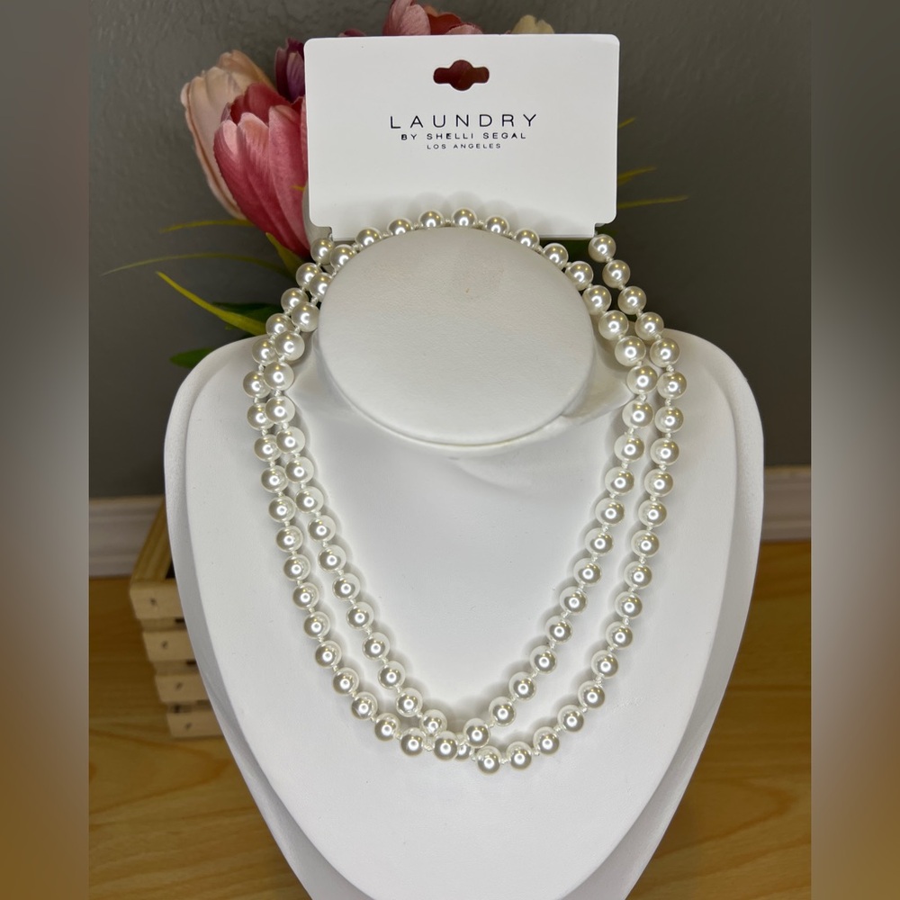 Laundry by Shelli Segal Long Faux Pearl Necklace